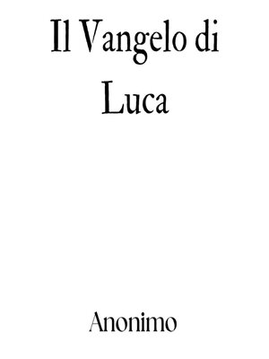 cover image of Il Vangelo di Luca